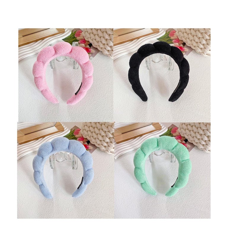 TYSSELY Spa Headbands for Washing Face Makeup Skin Care Headband Women Bubble Facial Beauty Headbands Puffy Shower Towel Band Hair Headband - Image 3